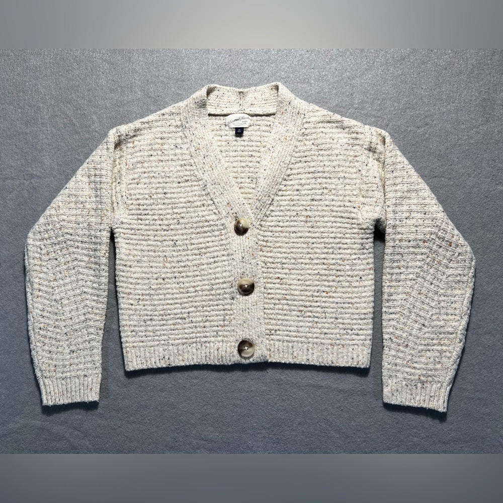 Universal Thread Women’s XS Beige Speckled Knit Cardigan Button Front Sweater